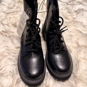 NWT Black Lace-Up Combat Boots